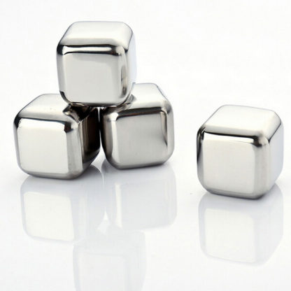 Set of 6 Stainless Steel Cubes (Ice Cube Replacements)