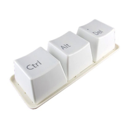 Keyboard Coffee Cup Set Ctrl Alt Del (White)