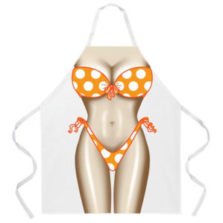 White Polka Dot Bikini Apron