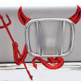Red 3D Devil Car Decal on the Car
