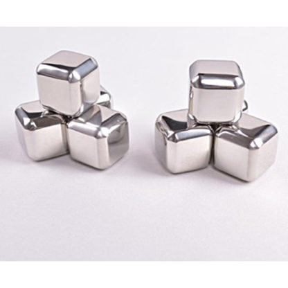 Set of 6 Stainless Steel Ice Cubes