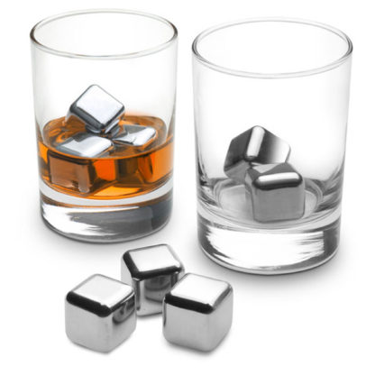 Set of 6 Stainless Steel Cubes (Ice Cube Replacements)